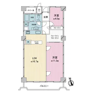 フドウ東芦屋ハイツ【6階】の間取り