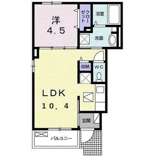 リバーヒルズA【1階】の間取り