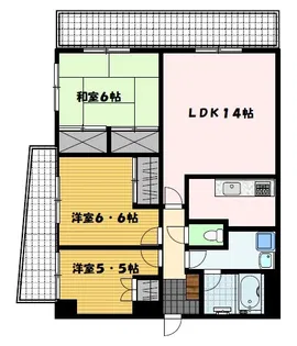 パインパレス【4階】の間取り