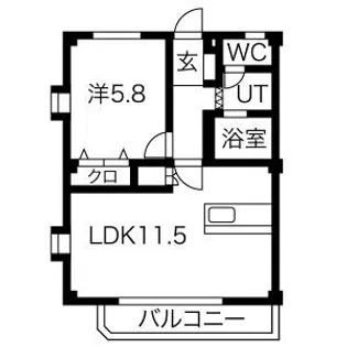 コーキア神楽【1階】の間取り