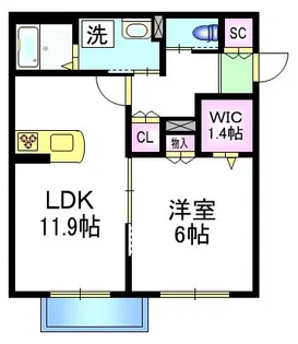 ウィステリアガーデン【1階】の間取り