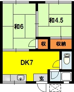 愛媛県松山市雄郡2【アパート】の間取り