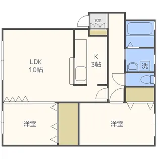 2LDKの間取り画像