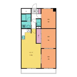 コーポ花みずき【4階】の間取り