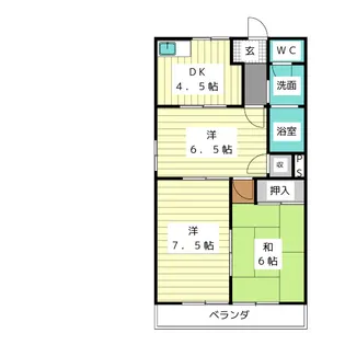 スカイハイツ B棟【3階】の間取り