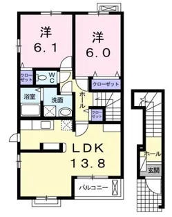 愛知県大府市共西町4【アパート】の間取り