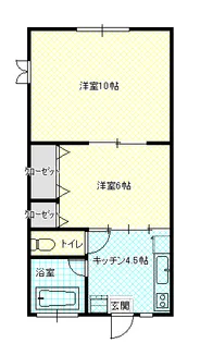 コーポ弥生【1階】の間取り