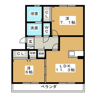 セジュール三ツ屋【2階】の間取り