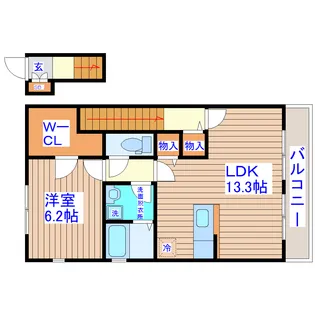 ハピネスII番館【2階】の間取り