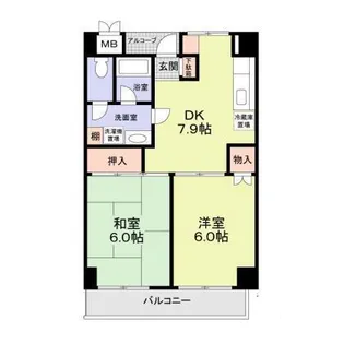 東京都立川市幸町2【マンション】の間取り