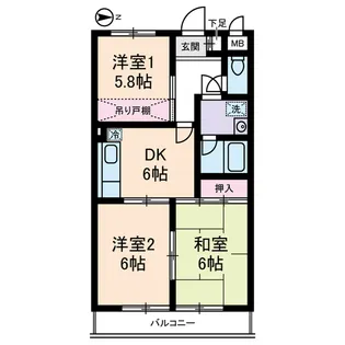 メゾンドール【2階】の間取り