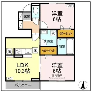 アルセフィナ【1階】の間取り