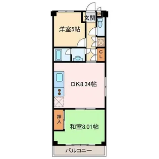 第6水野マンション【1階】の間取り