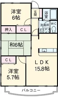 ライフ第5マンション大平台【4階】の間取り
