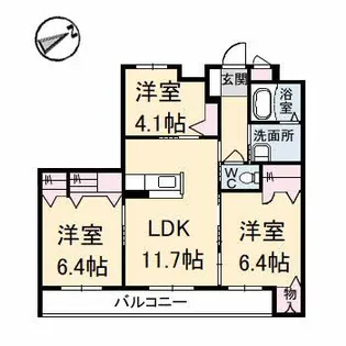 広島県福山市多治米町3【マンション】の間取り