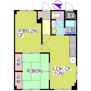 ボヌール轟【1階】の間取り