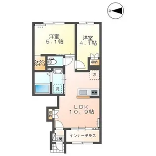 コムズ・ヴィルドミール【1階】の間取り