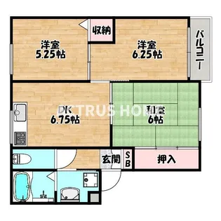 大阪府大阪市東住吉区山坂4【マンション】の間取り