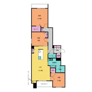 フィオーレ桜山【3階】の間取り