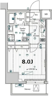 メイクスデザイン門前仲町GARDEN【9階】の間取り
