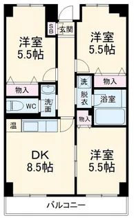 スカイコート【8階】の間取り