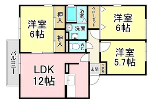 福岡県北九州市若松区高須東4【アパート】の間取り