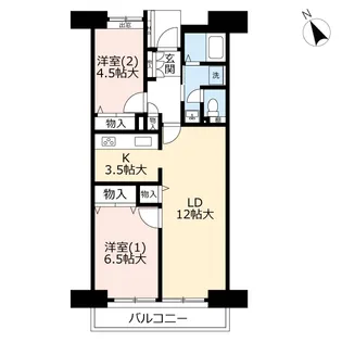 2LDKの間取り画像