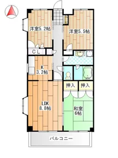 イーストコート住吉【3階】の間取り