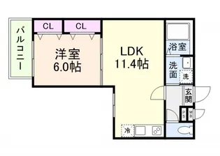 大阪府貝塚市半田3【アパート】の間取り