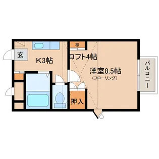 トゥジュールII【1階】の間取り