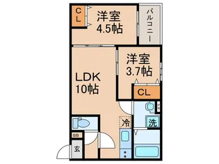 D porta wisteria【1階】の間取り