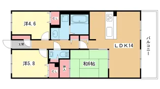 大阪府豊中市夕日丘1【マンション】の間取り