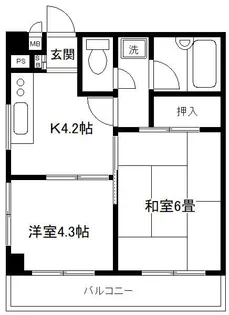 ドミトリーゴコー【4階】の間取り