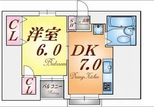 グリーンヒル新長田【3階】の間取り