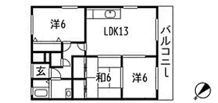 ソルマーレ山本【2階】の間取り