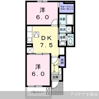 徳島県名西郡石井町高川原字天神【アパート】の間取り