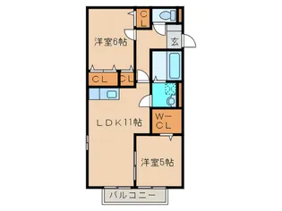 福岡県中間市中央5【アパート】の間取り