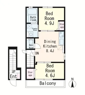 たぬきテラス【2階】の間取り