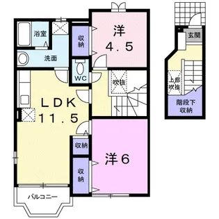 アンソレイエI番館【2階】の間取り