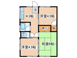 監物アパ-ト【2階】の間取り