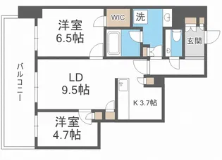 プレミストタワー新さっぽろ【13階】の間取り
