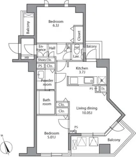 レジディア自由が丘【3階】の間取り