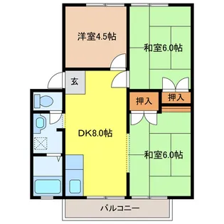 パナハイツウメダB【1階】の間取り