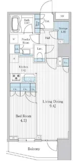 クオリア千代田御茶ノ水【7階】の間取り