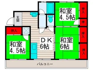 西新井第6ウィ-ンハイツ【4階】の間取り