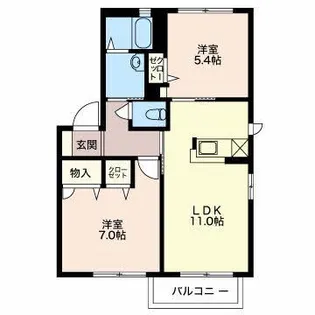 グレースメゾン小柳 I【2階】の間取り