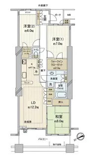 パークシティ市川A棟【9階】の間取り