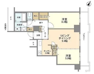 トルナーレ日本橋浜町【22階】の間取り