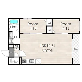 Tio寝屋川市駅【3階】の間取り