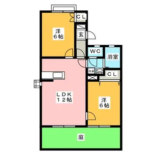 ハイツ宮西 B棟【1階】の間取り